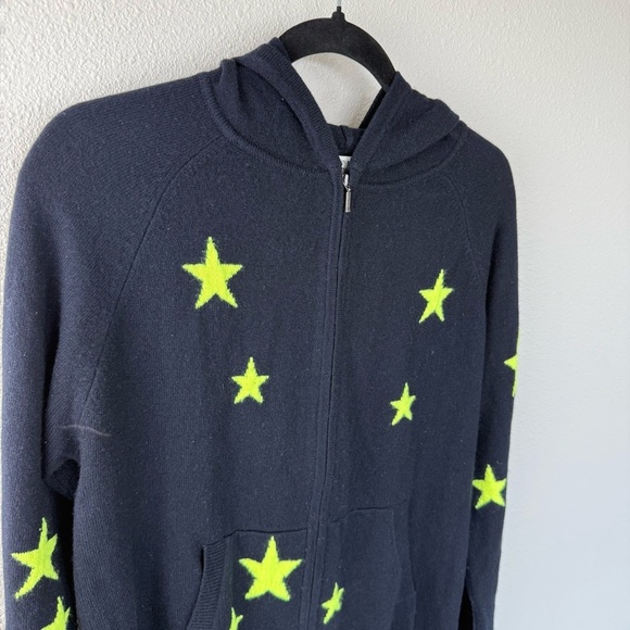 Chinti & Parker Star-Print Knitted Hoodie Jacket Black/Yellow Casual Women’s S - Picture 2 of 13